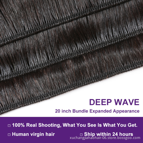 10A Grade Deep Wave Human Hair Weave Bundles Cuticle Aligned Virgin Hair Dropshipping To Global For Customers